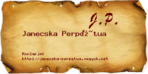 Janecska Perpétua névjegykártya